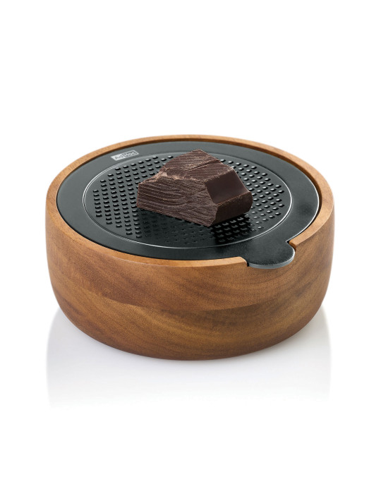 Râpe fine AdHoc CutnServe avec récipient acacia personnalisable