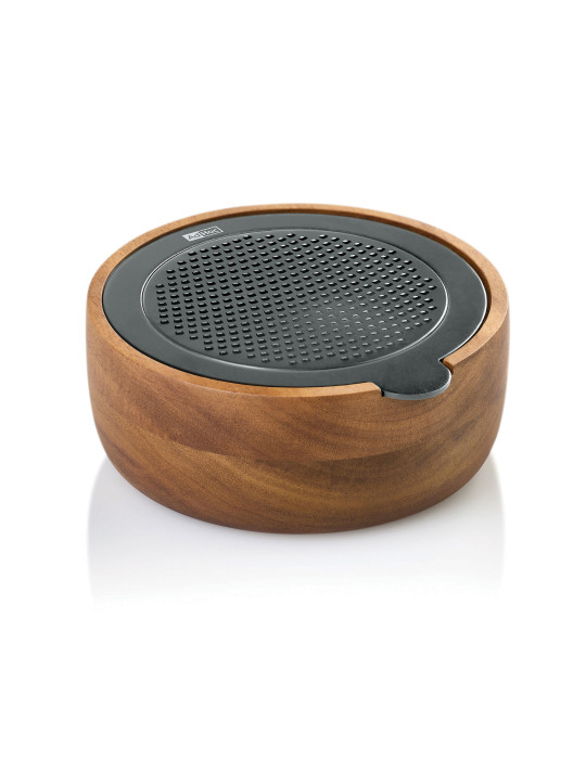 Râpe fine AdHoc CutnServe avec récipient acacia personnalisable