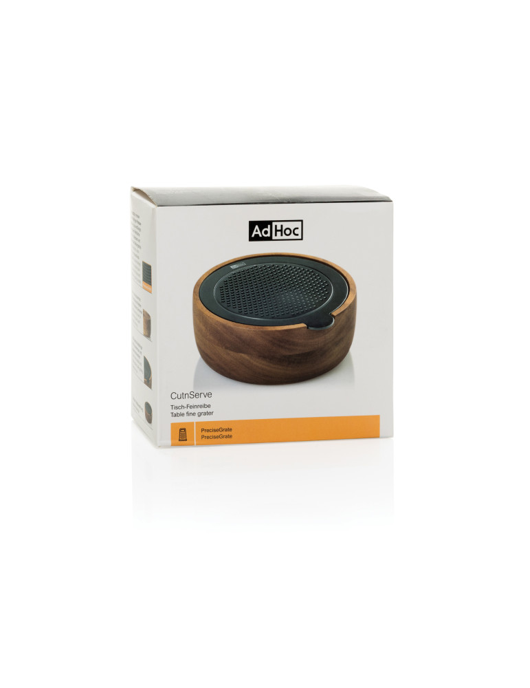 Râpe fine AdHoc CutnServe avec récipient acacia personnalisable