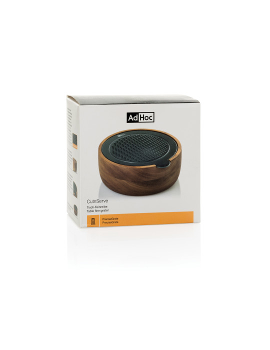 Râpe fine AdHoc CutnServe avec récipient acacia personnalisable