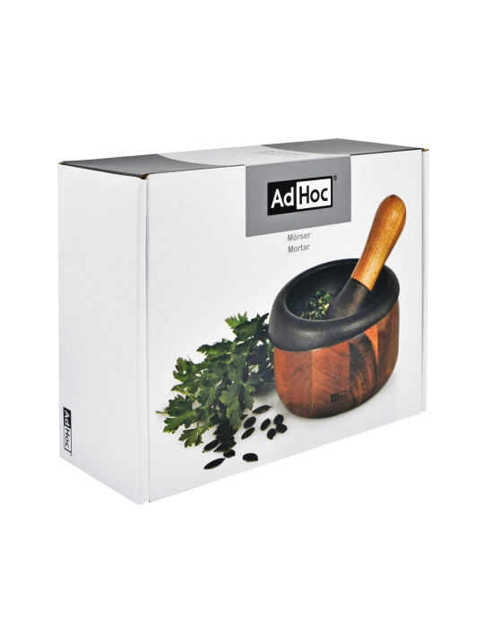 Mortier AdHoc Crush en fonte avec manche acacia personnalisable