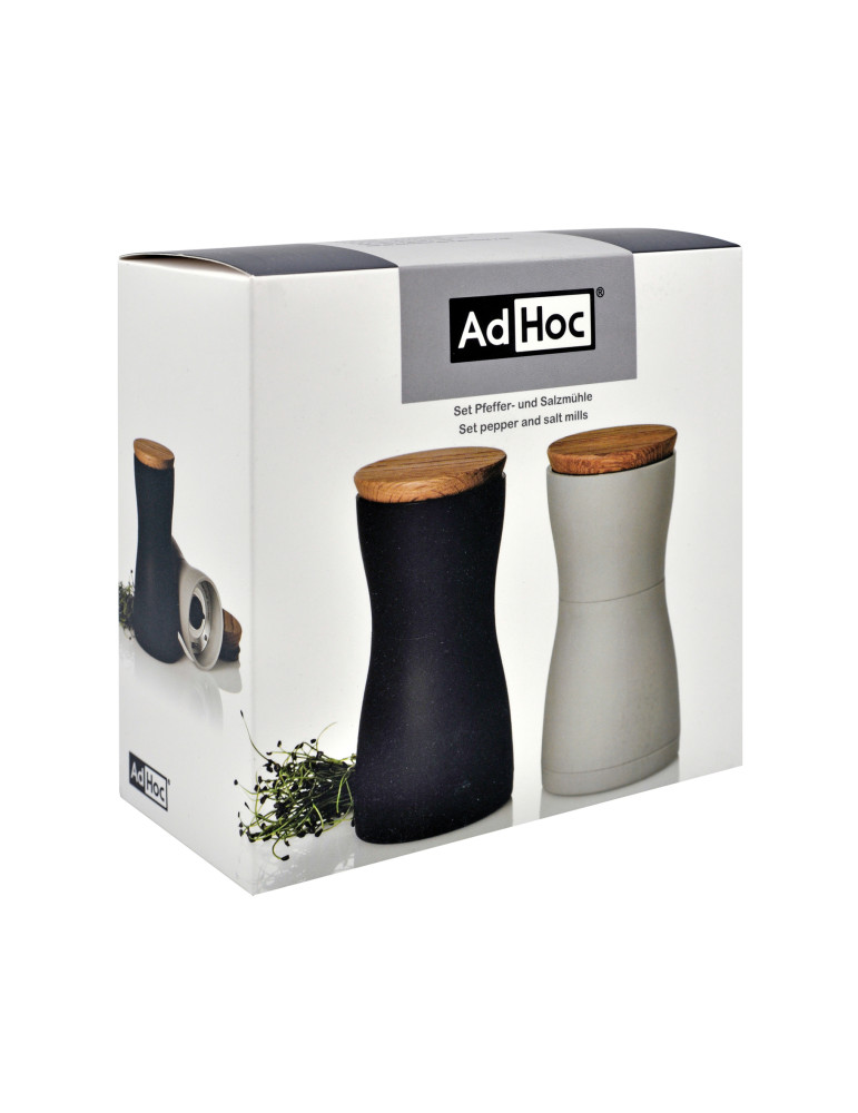 Duo de moulins sel et poivre AdHoc Twin personnalisable