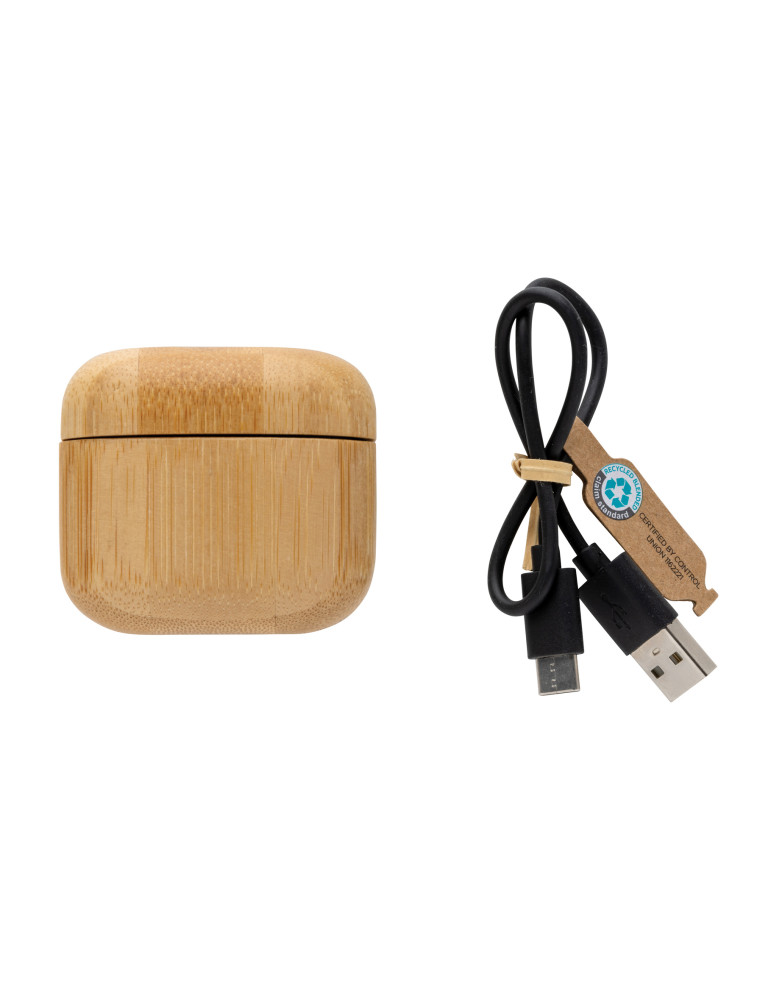 Écouteurs TWS bambou RCS 14 h personnalisables P329.93