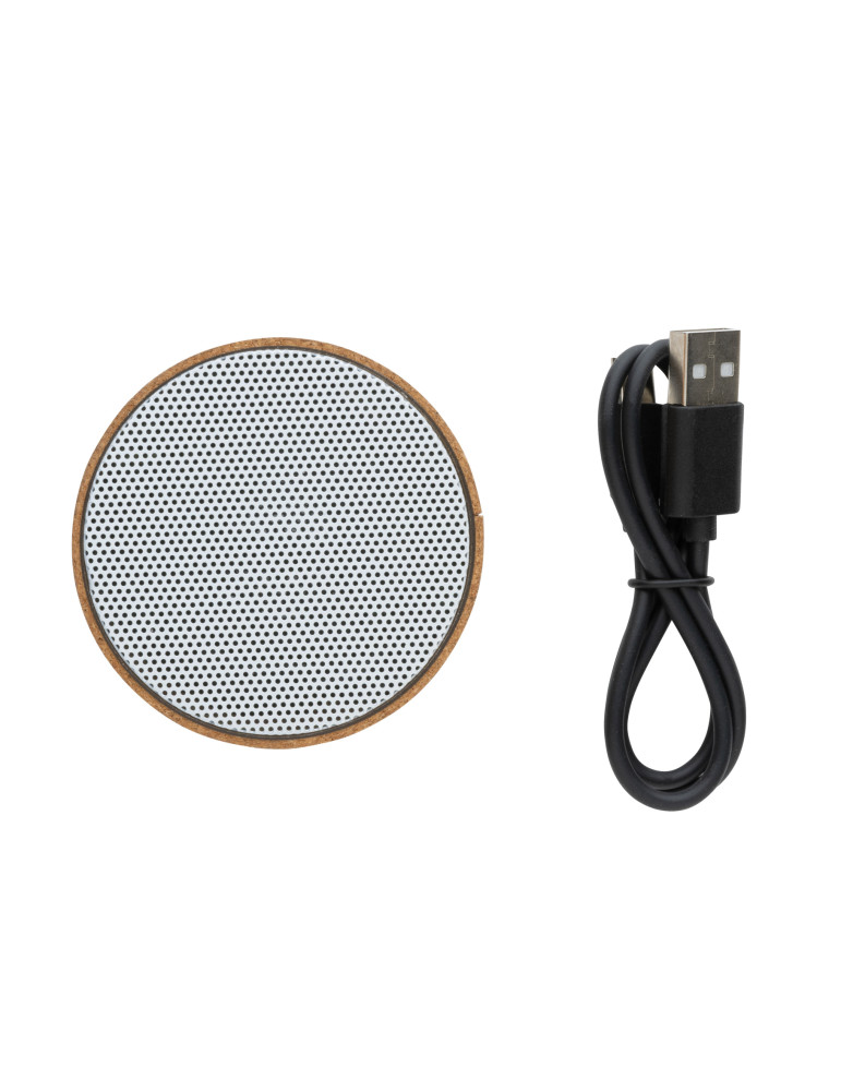 Enceinte sans fil 3 W avec boîtier en liège personnalisable