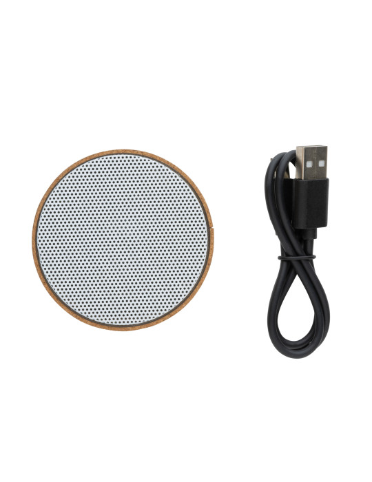 Enceinte sans fil 3 W avec boîtier en liège personnalisable