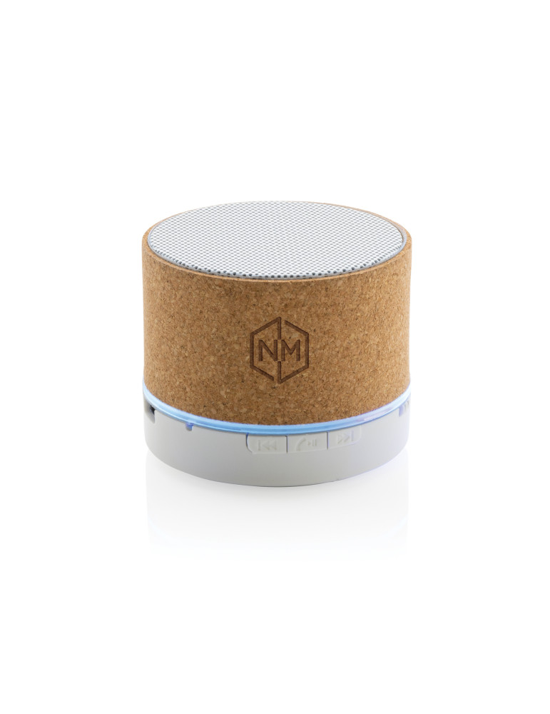 Enceinte sans fil 3 W avec boîtier en liège personnalisable