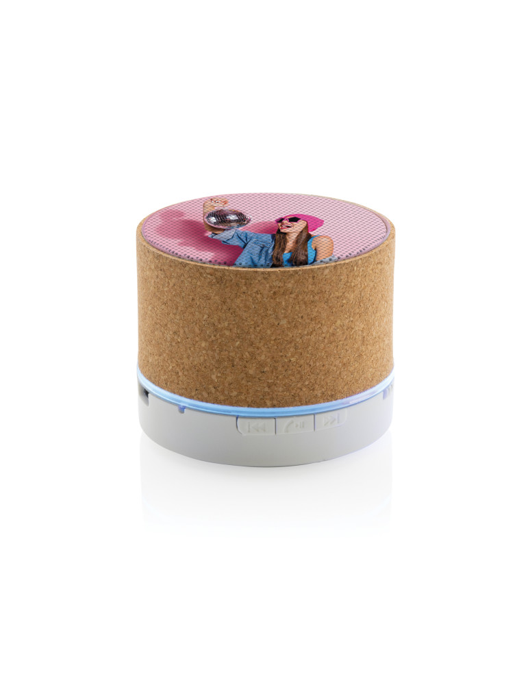 Enceinte sans fil 3 W avec boîtier en liège personnalisable