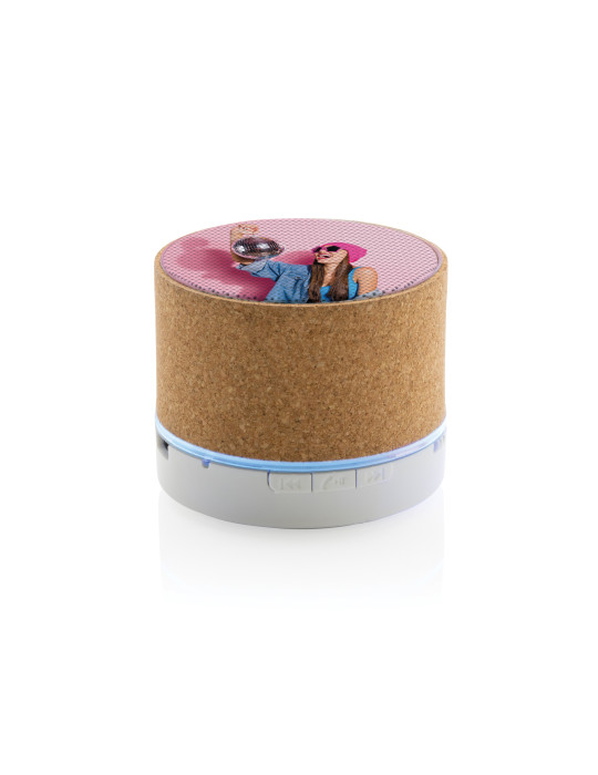 Enceinte sans fil 3 W avec boîtier en liège personnalisable