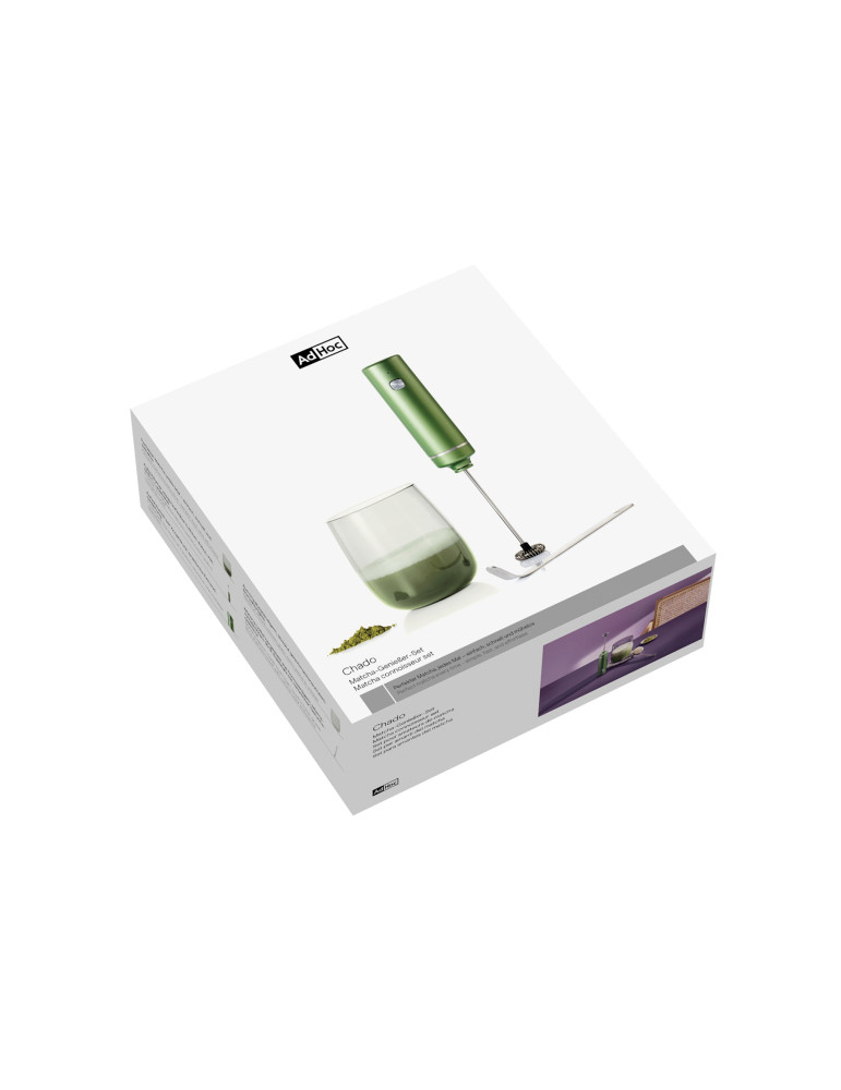 Coffret matcha AdHoc Chado avec mousseur rechargeable personnalisable