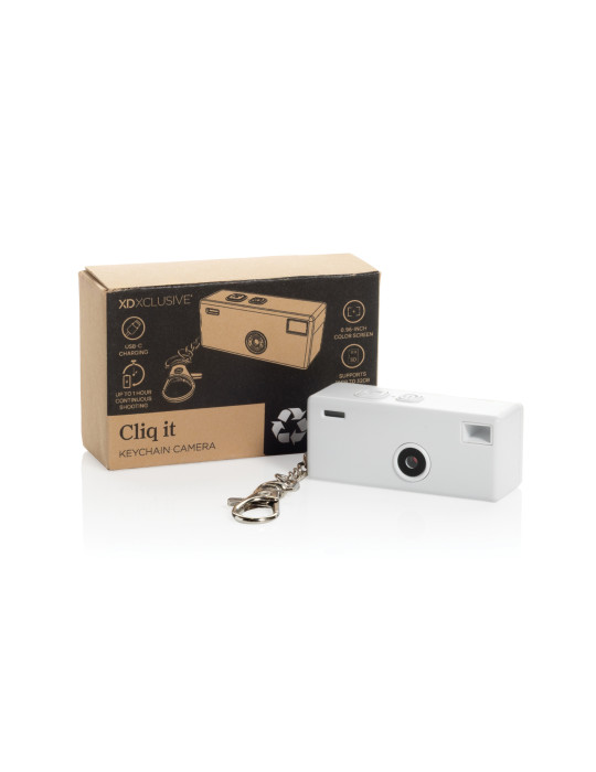 Porte-clés appareil photo Cliq it en ABS recyclé personnalisable