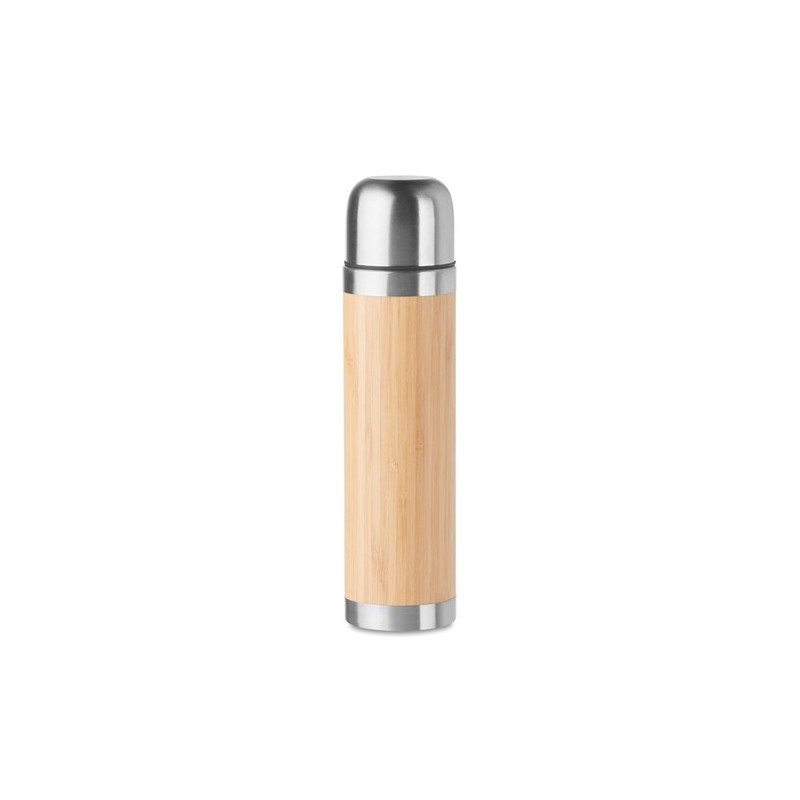 Bouteille isotherme personnalisée en bambou - CHAN Matières : acier inoxydable Couleurs : bois