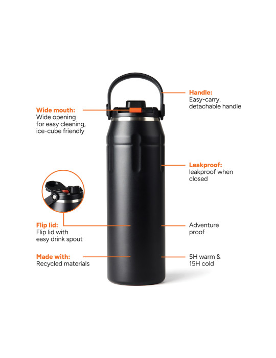 Bouteille isotherme 940ml Nordic Drift Trail RCS personnalisable