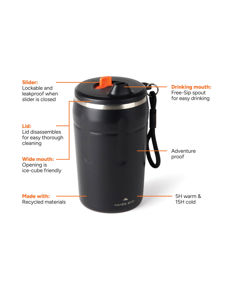Tasse à café étanche 350ml Nordic Drift Trail RCS personnalisable