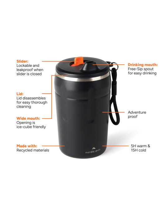 Tasse à café étanche 350ml Nordic Drift Trail RCS personnalisable