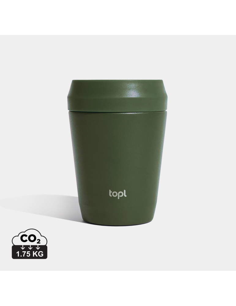 Petit mug Topl en acier recyclé à couvercle 360° personnalisable