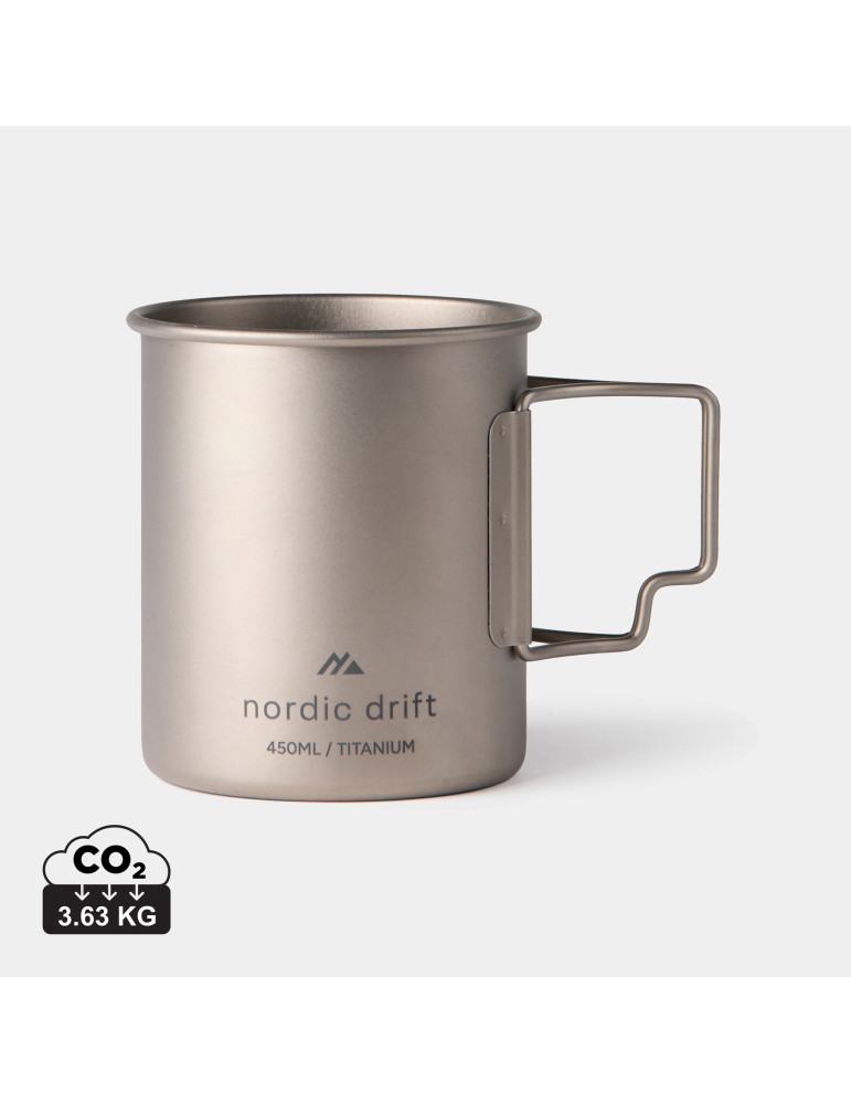 Tasse 450 ml ultra légère en titane Nordic Drift Trail personnalisable