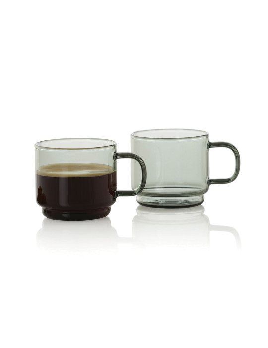 Deux tasses expresso AdHoc Impact 70 ml en verre personnalisable