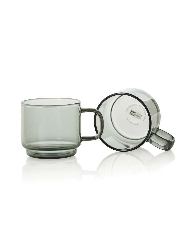 Deux tasses expresso AdHoc Impact 70 ml en verre personnalisable