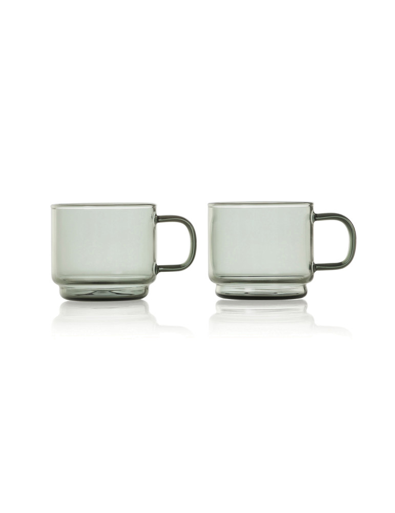 Deux tasses expresso AdHoc Impact 70 ml en verre personnalisable