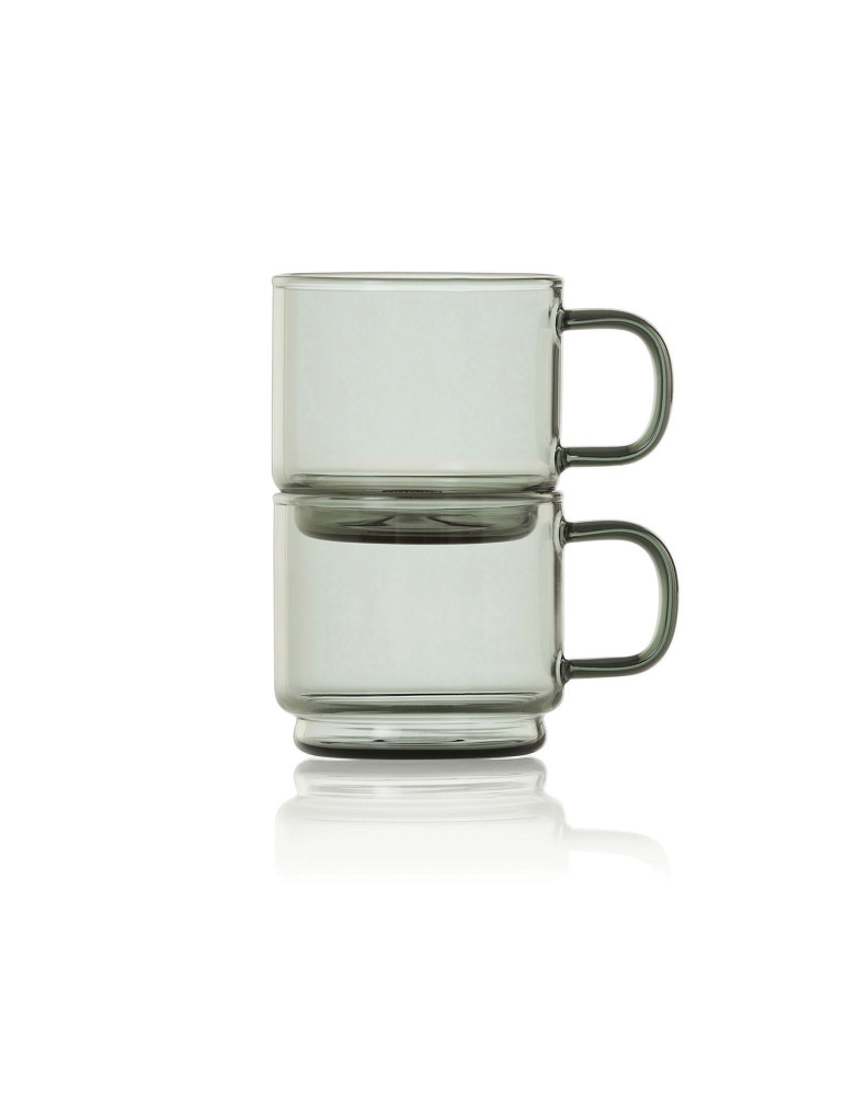 Deux tasses expresso AdHoc Impact 70 ml en verre personnalisable