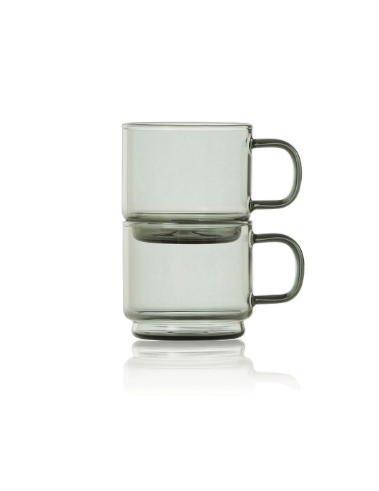 Deux tasses expresso AdHoc Impact 70 ml en verre personnalisable
