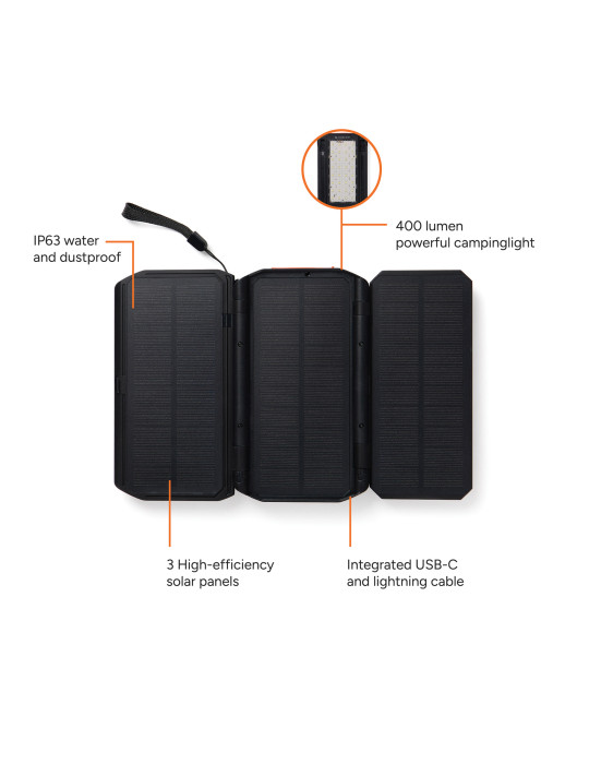 Batterie externe solaire 10.000mAh Nordic Drift Titan personnalisable