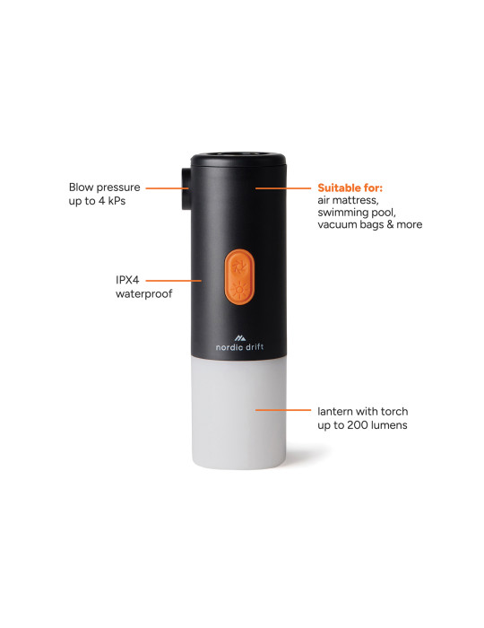 Lampe de camping avec pompe à air Nordic Drift Titan personnalisable
