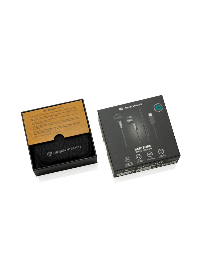 Écouteurs filaires USB-C Hartford Urban Vitamin personnalisables