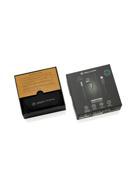 Écouteurs filaires USB-C Hartford Urban Vitamin personnalisables