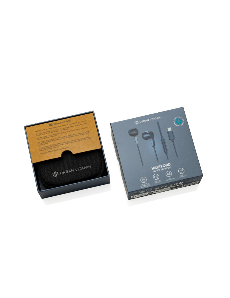 Écouteurs filaires USB-C Hartford Urban Vitamin personnalisables