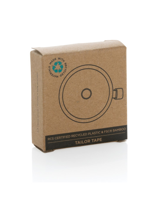 Mètre ruban de tailleur en plastique recyclé RCS et bambou personnalisable