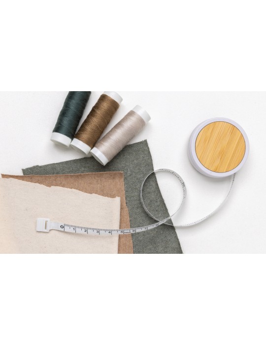 Mètre ruban de tailleur en plastique recyclé RCS et bambou personnalisable
