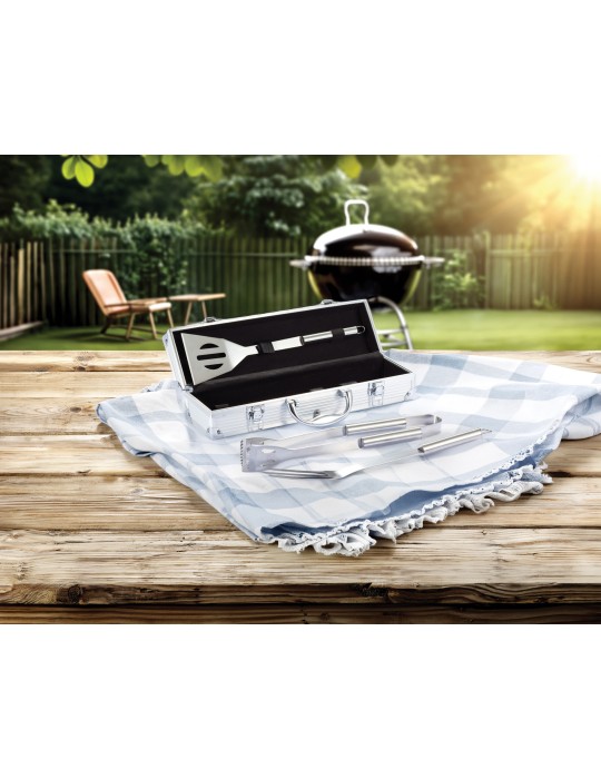 Coffret barbecue 3 accessoires en inox personnalisable