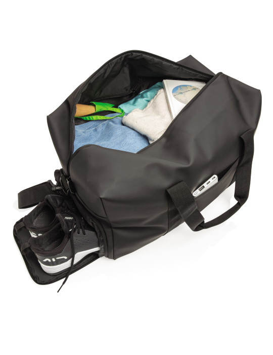 Sac week-end en PU doux à poche chaussures personnalisable
