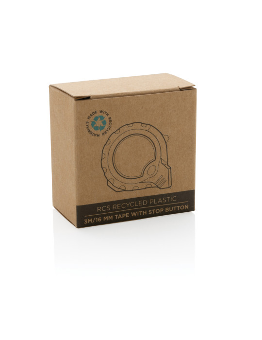 Mètre 3 m en ABS recyclé RCS avec arrêt personnalisable