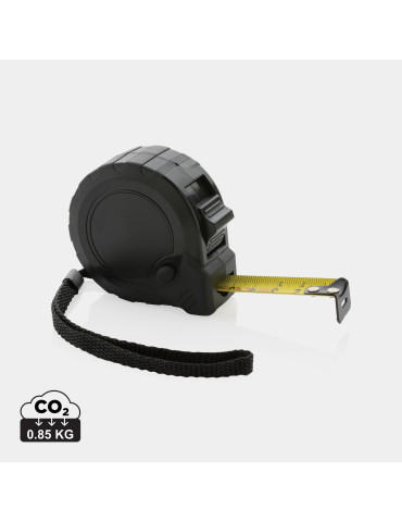 Mètre 5M/19mm en plastique recyclé RCS avec bouton d'arrêt personnalisable