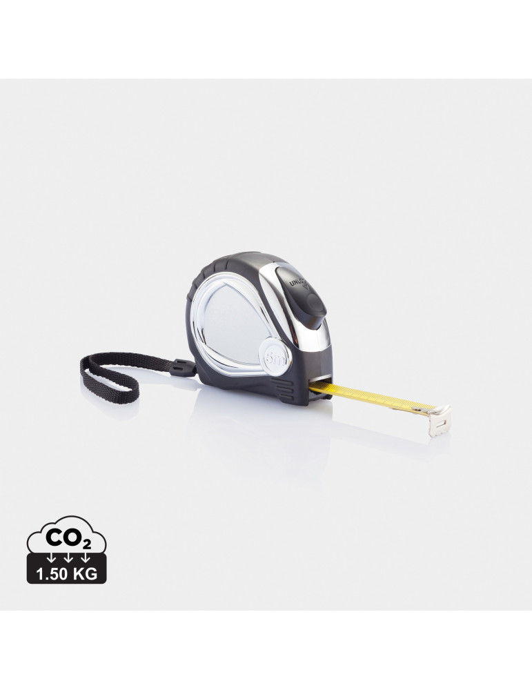 Mètre ruban automatique finition chromée personnalisable