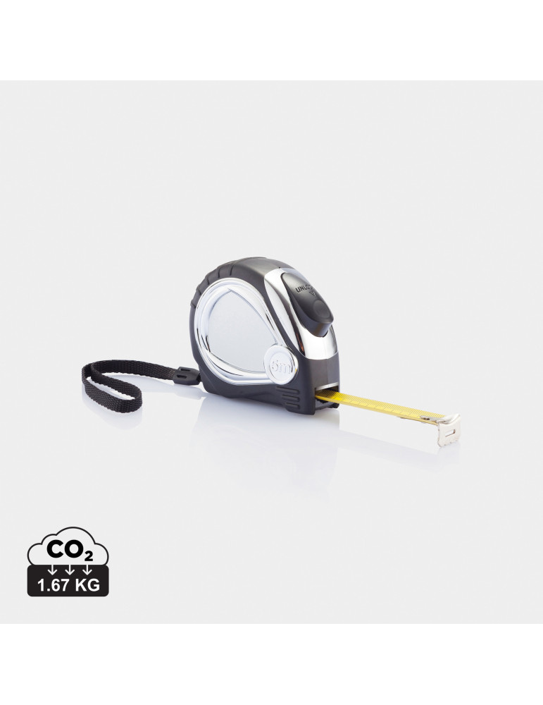 Mètre ruban automatique finition chromée personnalisable