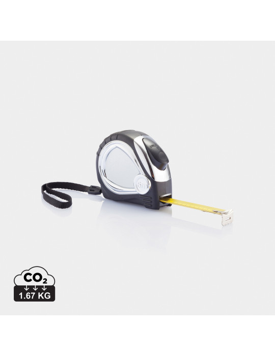 Mètre ruban automatique finition chromée personnalisable