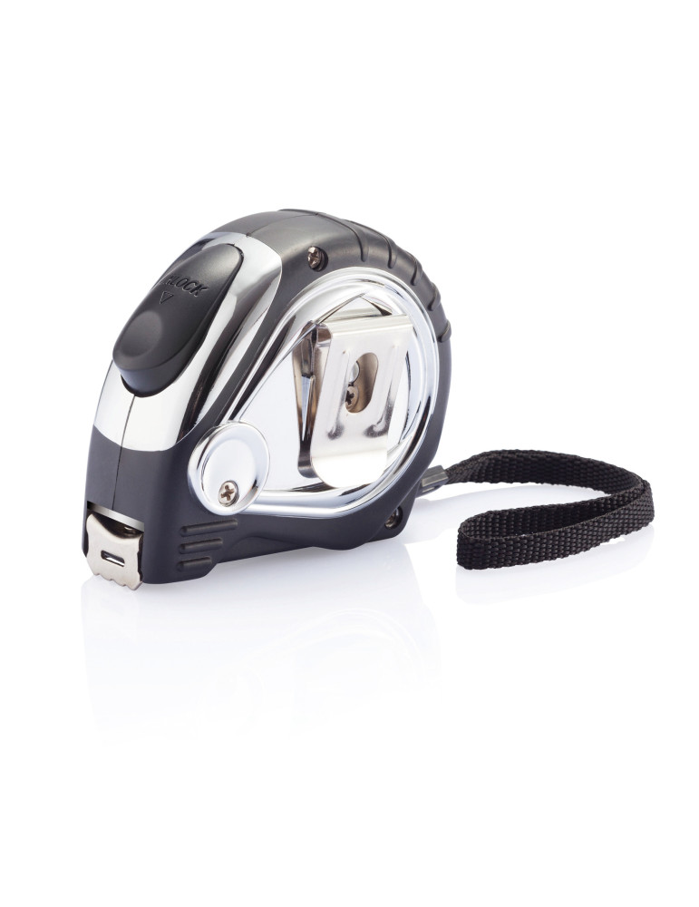 Mètre ruban automatique finition chromée personnalisable