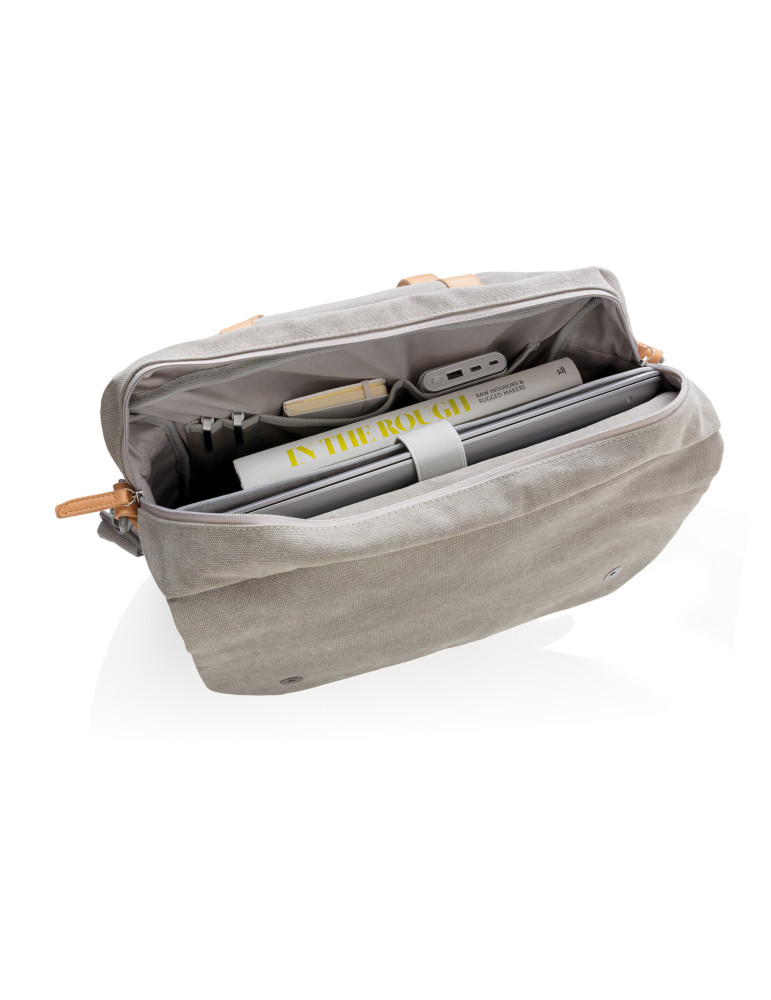 Sacoche toile ordinateur 15 pouces à poche RFID personnalisable