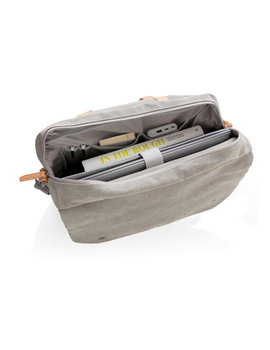 Sacoche toile ordinateur 15 pouces à poche RFID personnalisable