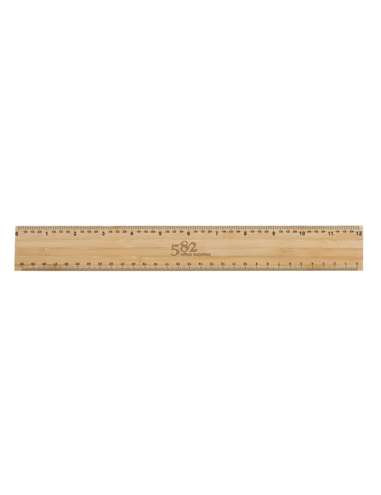 Règle 30cm épaisse et double face en bambou Timberson personnalisable
