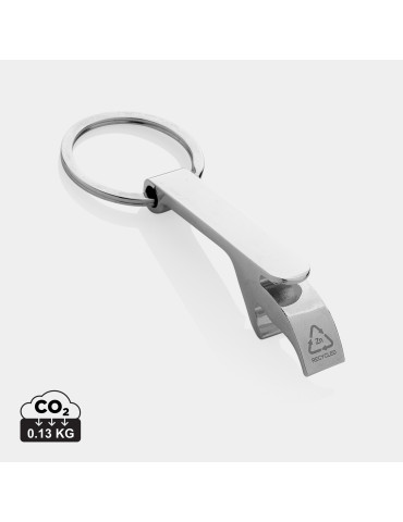 Porte-clés décapsuleur en alliage de zinc recyclé RCS personnalisable