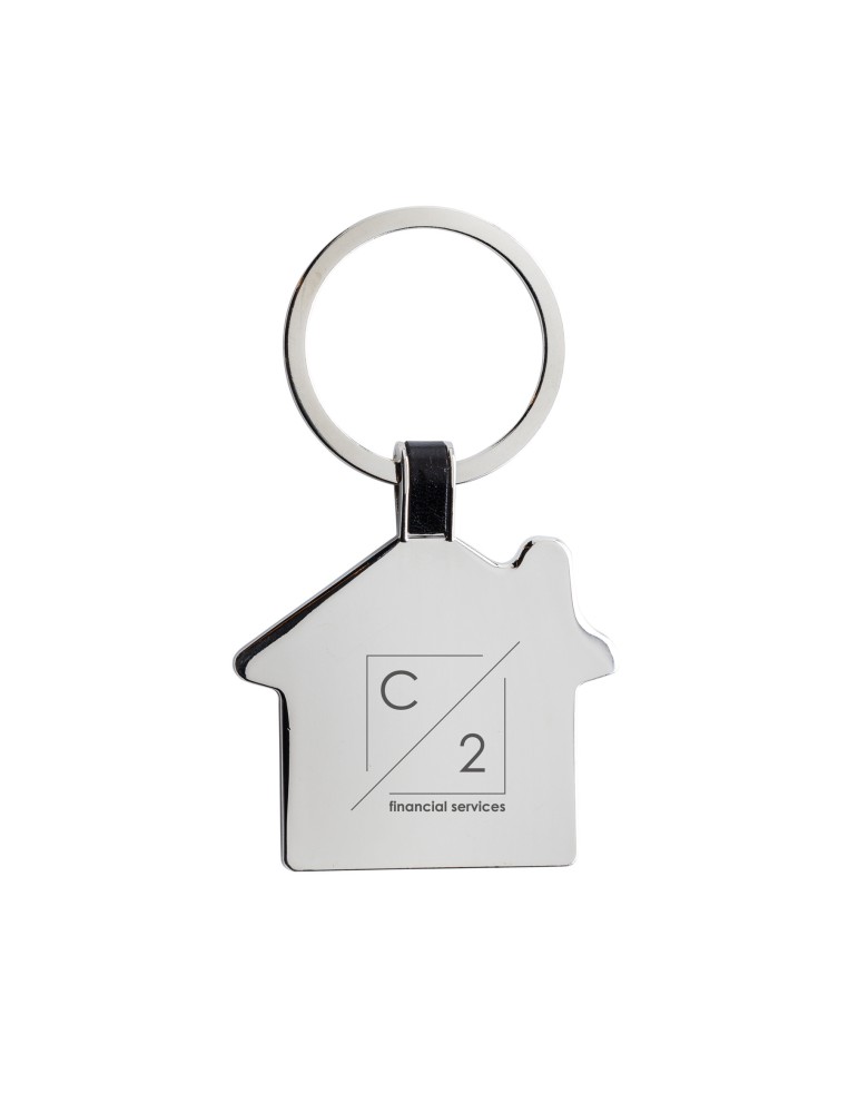 Porte-clés maison en alliage de zinc recyclé RCS personnalisable