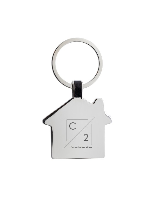 Porte-clés maison en alliage de zinc recyclé RCS personnalisable