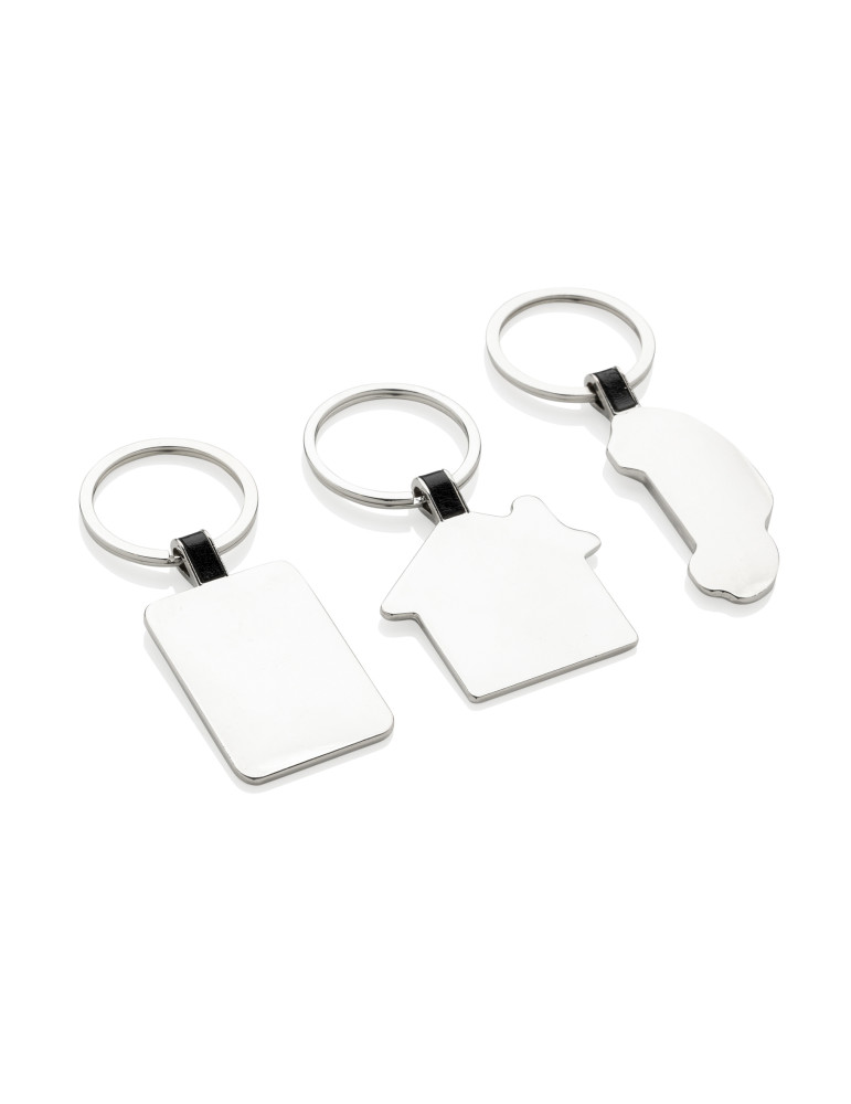 Porte-clés maison en alliage de zinc recyclé RCS personnalisable