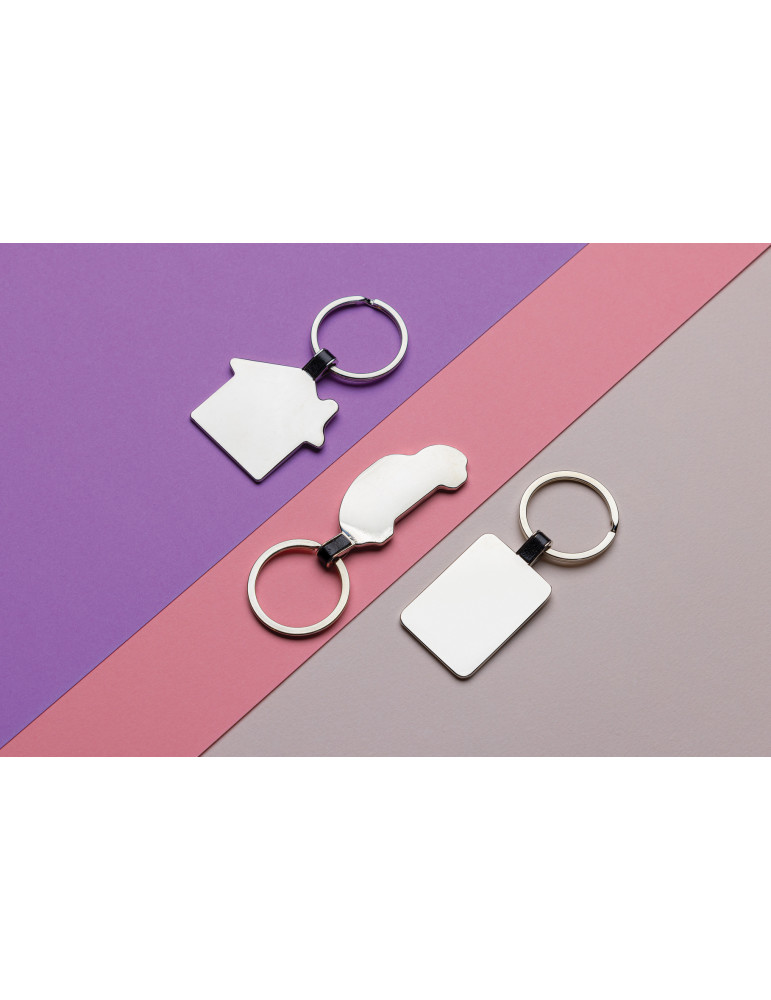 Porte-clés maison en alliage de zinc recyclé RCS personnalisable