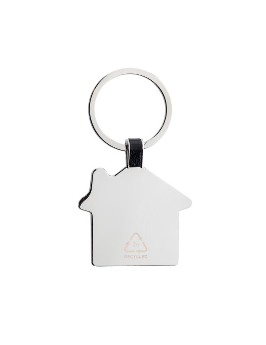 Porte-clés maison en alliage de zinc recyclé RCS personnalisable