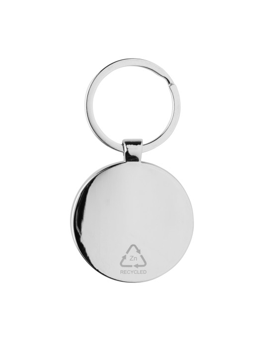 Porte-clés rond en alliage de zinc RCS et bambou personnalisable